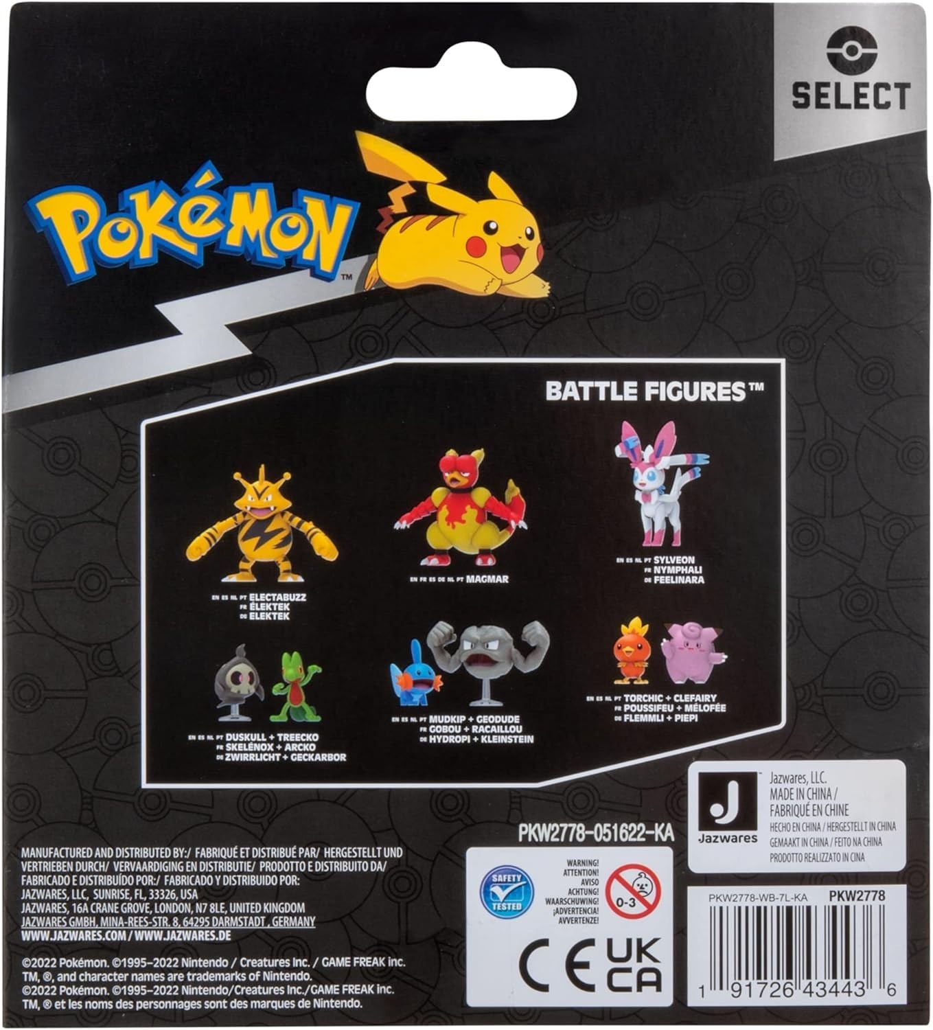 Select Evolution Pokémon 3 Pack: Pichu, Pikachu & Raichu Battle Figures
