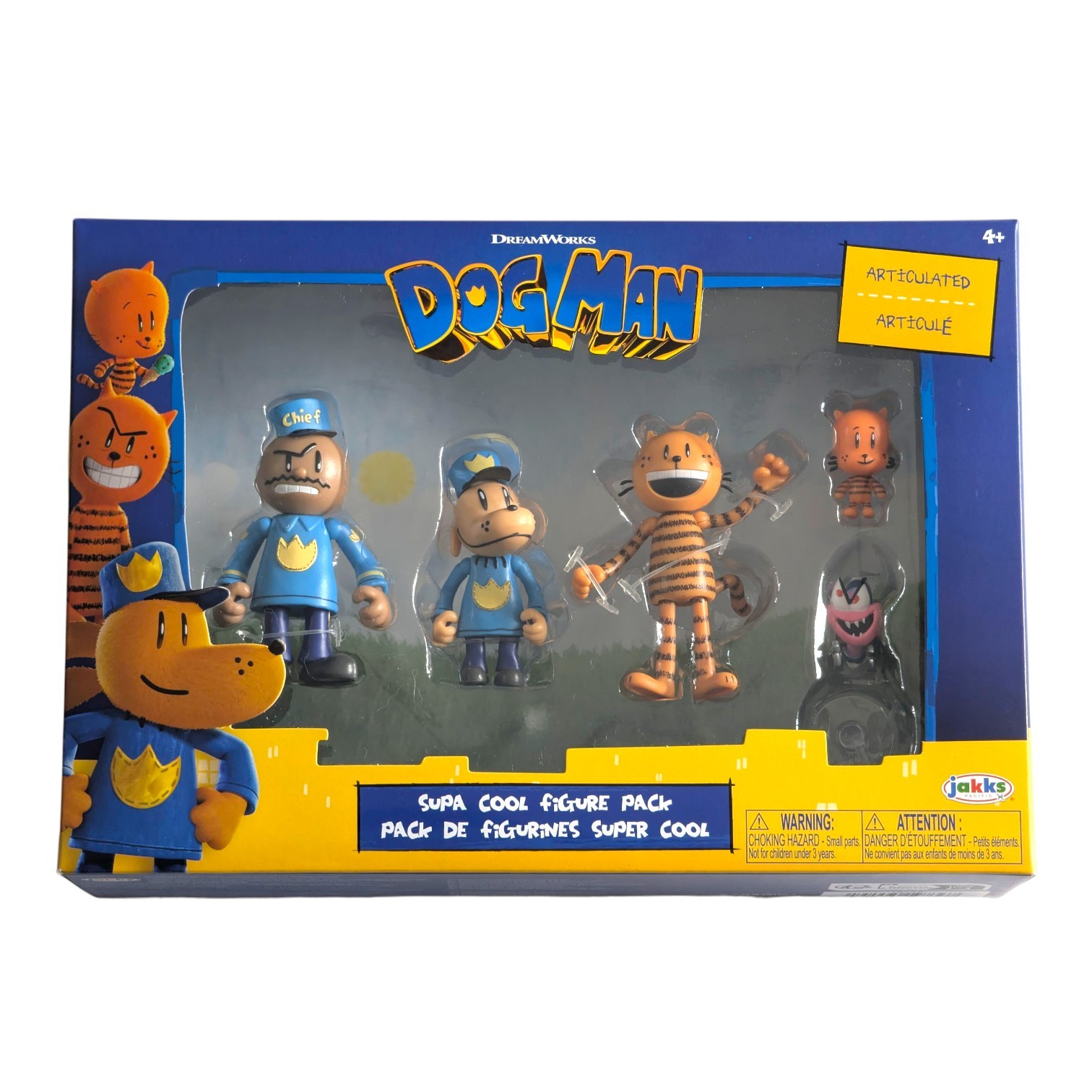 BNIB DOG MAN 2.5&Prime; Action Figure Multipack Set with 5 Characters for Kids Ages 3+