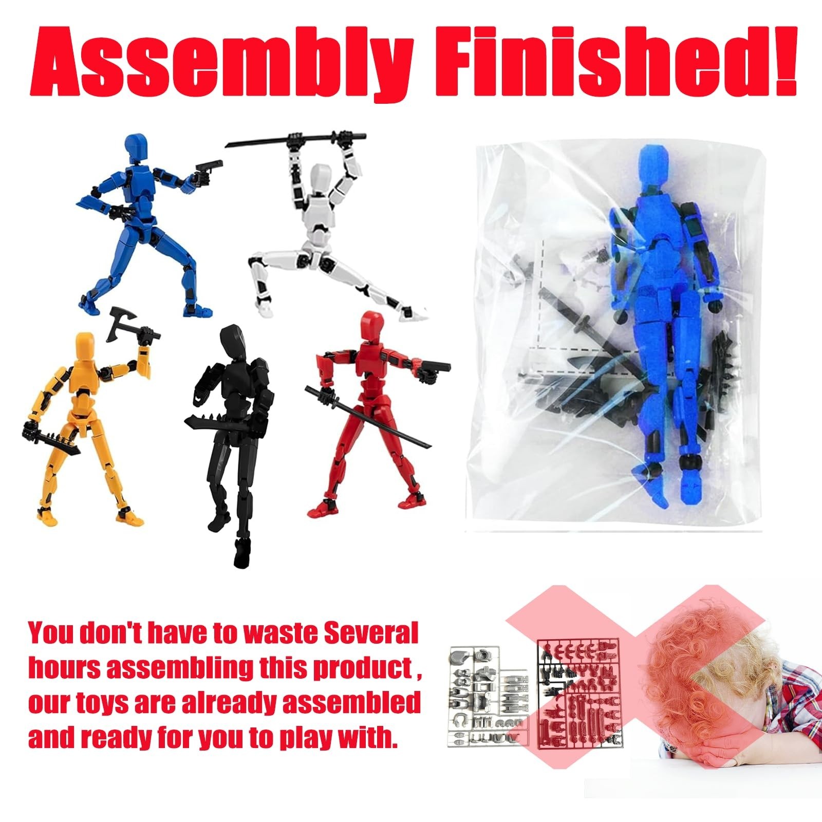 13&Prime; Action Figure Set, Multi-Joint Dummy Robot Model for Collector Desktop Decor