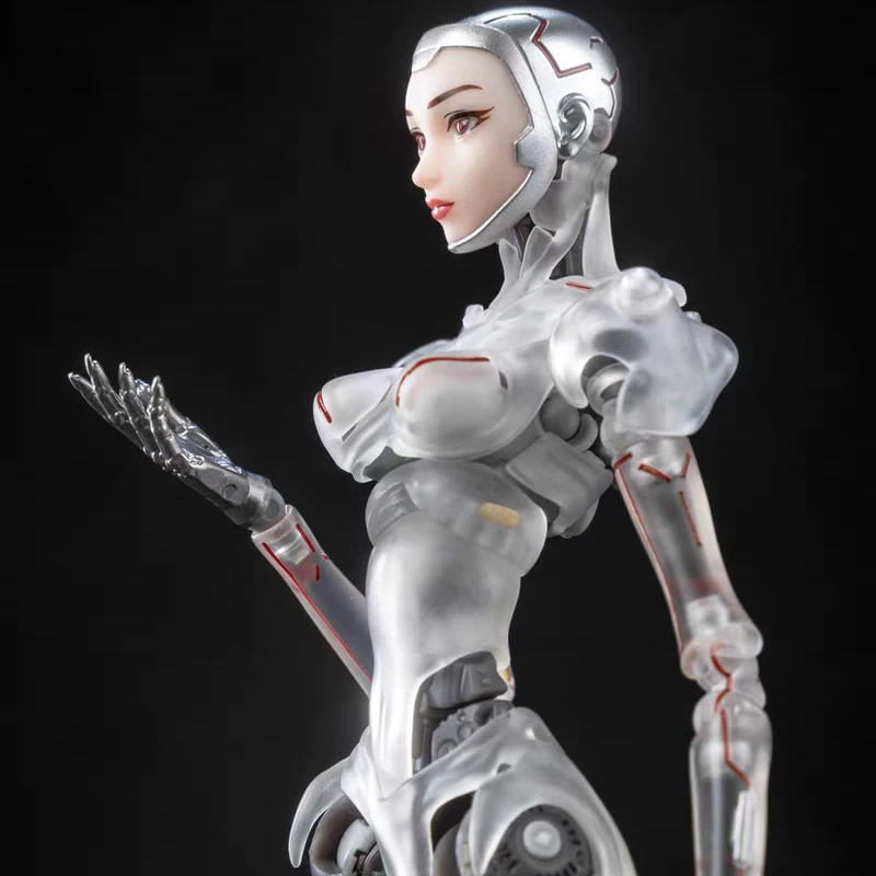 18cm Bone Workshop 1/12 AI Agent Lady Transparent Mech Action Figure