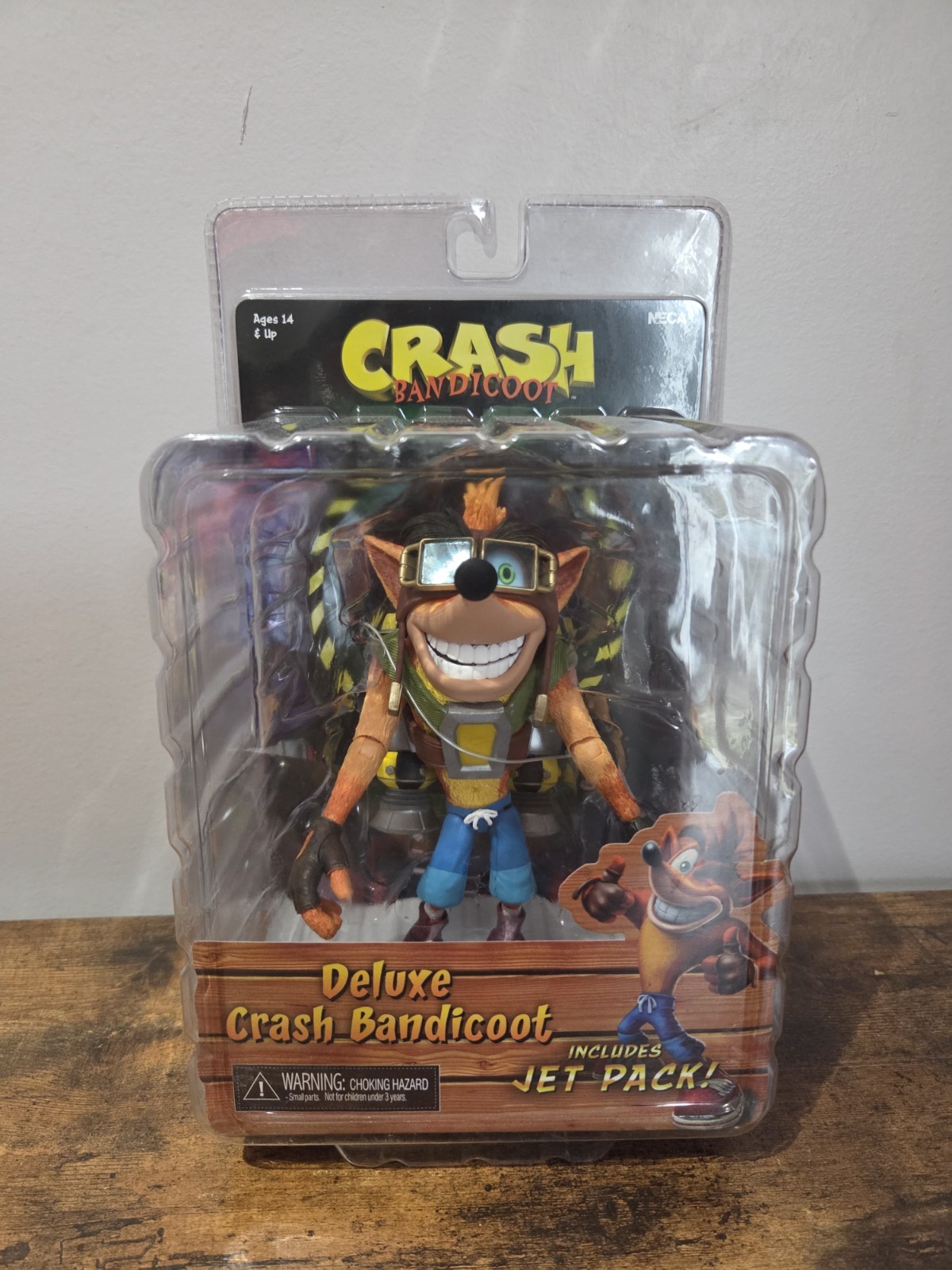 NECA Deluxe Crash Bandicoot 7&Prime; Video Game Figure with Jet Pack – As Shown
