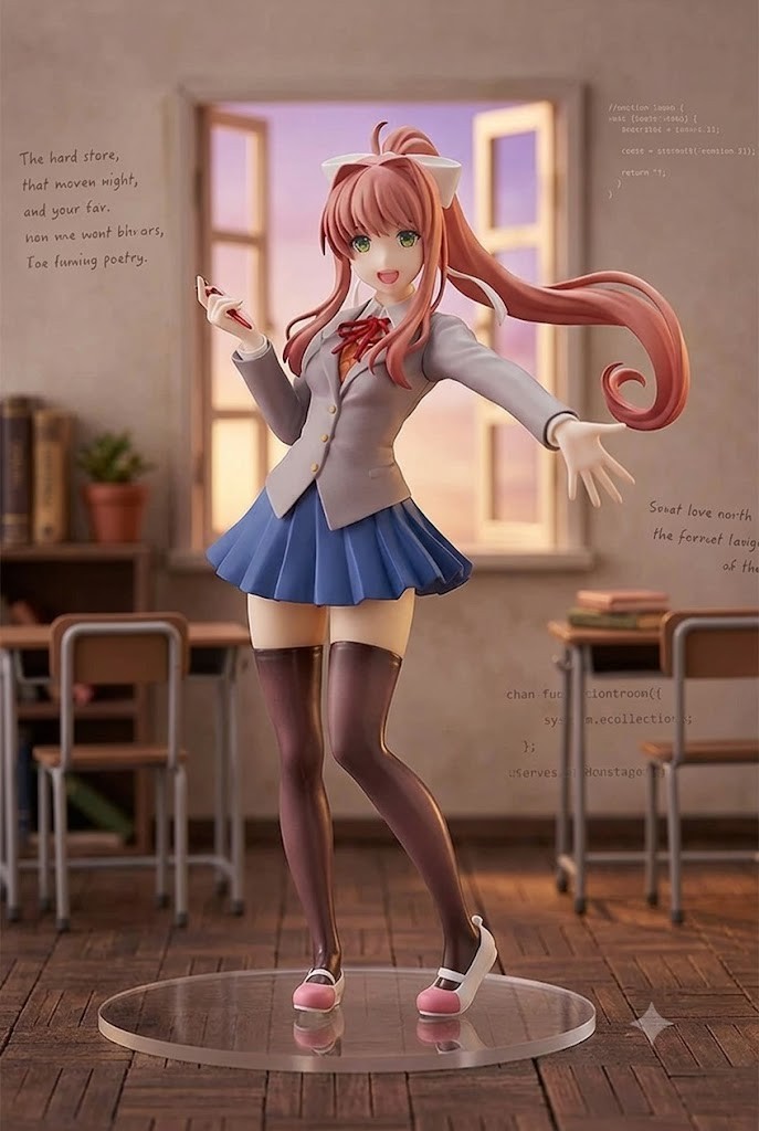 18CM Anime Doki Doki Literature Club Monika Action Figure Model Toy Collection