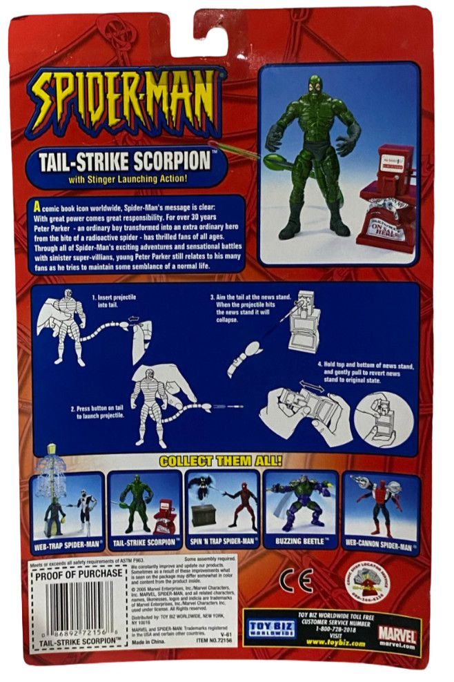 Spider-Man Tail-Strike Scorpion Metallic Variant New in Damaged Package READ