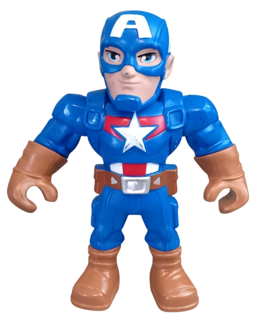 2019 Playskool Marvel Captain America Doll Action Figure Toy 10&Prime; Mega Mighties