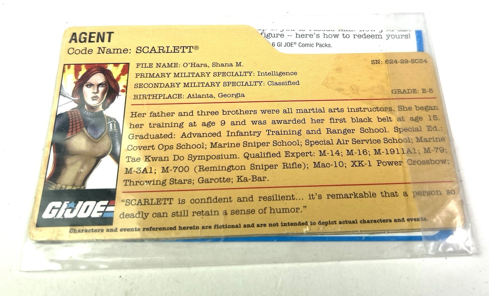 Vintage GI Joe Scarlett File Card Redemption Certificate Bundle ARAH 1982