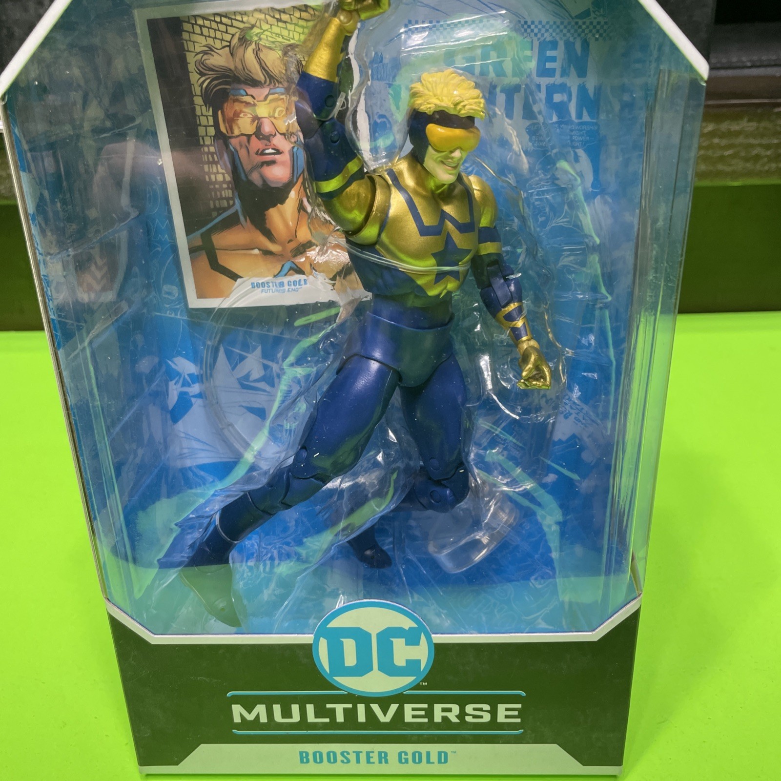 New DC Multiverse Booster Gold 7” Action Figure w/ Flight Stand & Art Card