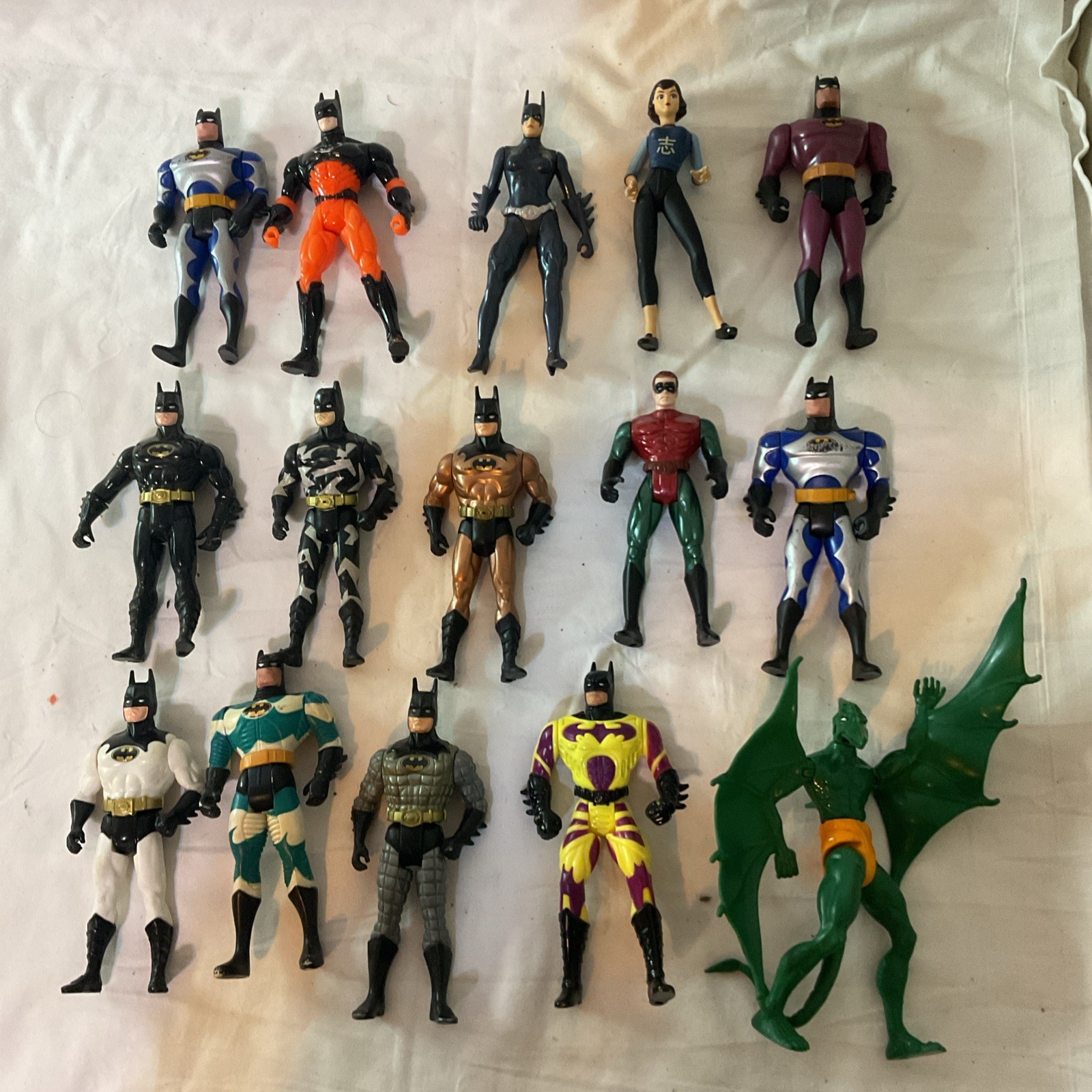 Vintage Batman Action Figures 1990s Kenner DC Mattel Villain&rsquo; & Hero&rsquo;s Lot Of 15