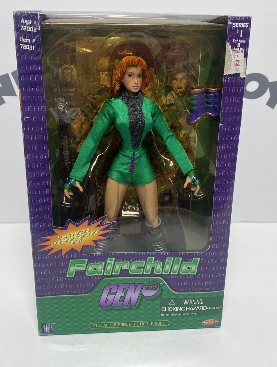 Gen13: Fairchild Action Figure + Chromium Comic Book, 1999, Wildstorm