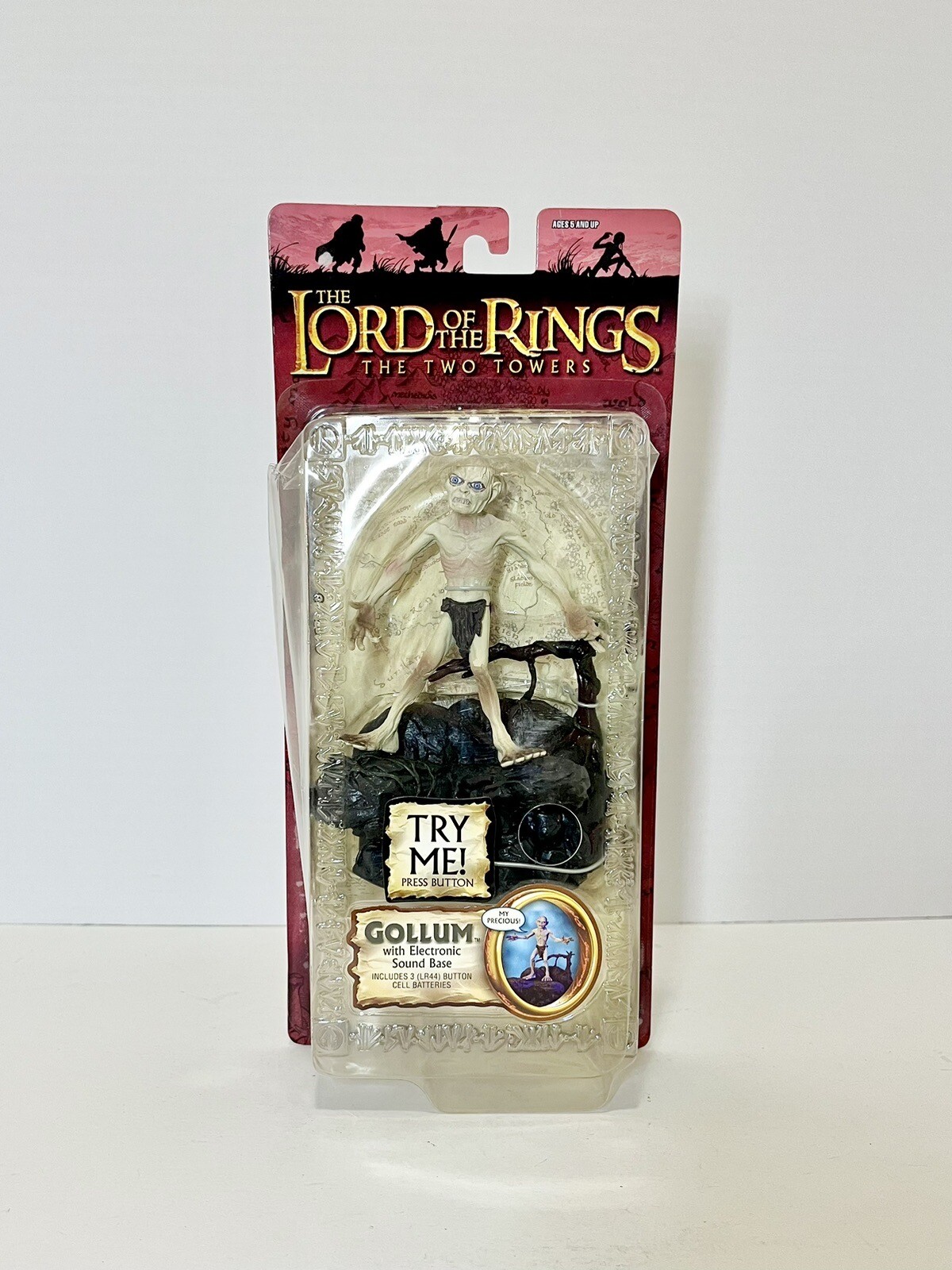 Gollum with Electronic Sound Base Lord of the Rings Two Towers LOTR 2004 New