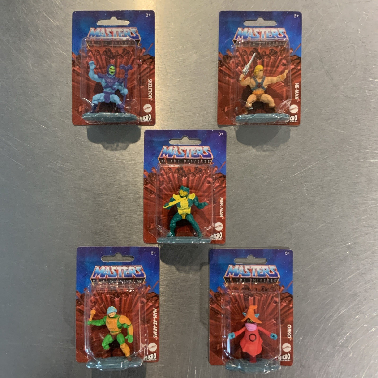 MASTERS OF THE UNIVERSE He-Man Full Set 5 MICRO COLLECTION ACTION FIGURE Lot MOC