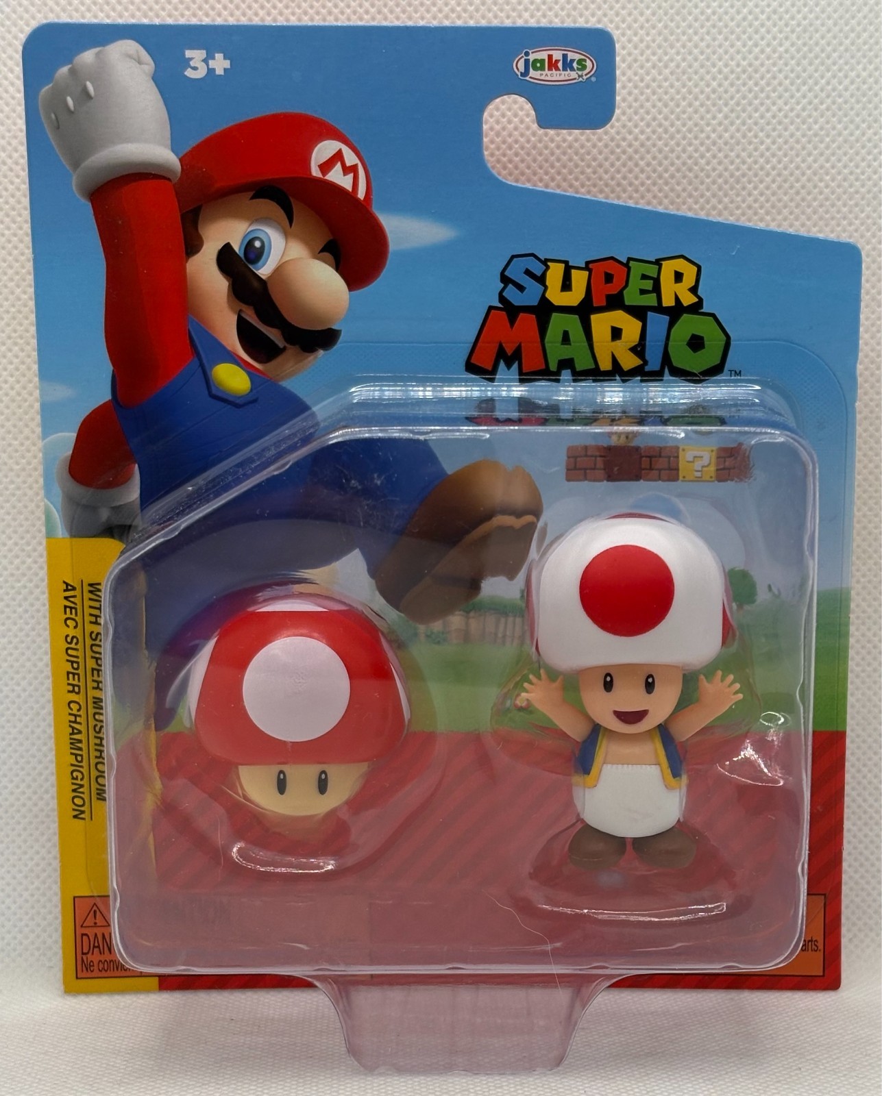 *NEW* Jakks Pacific Super Mario 2.5&Prime; Figure TOAD & MUSHROOM (B4)