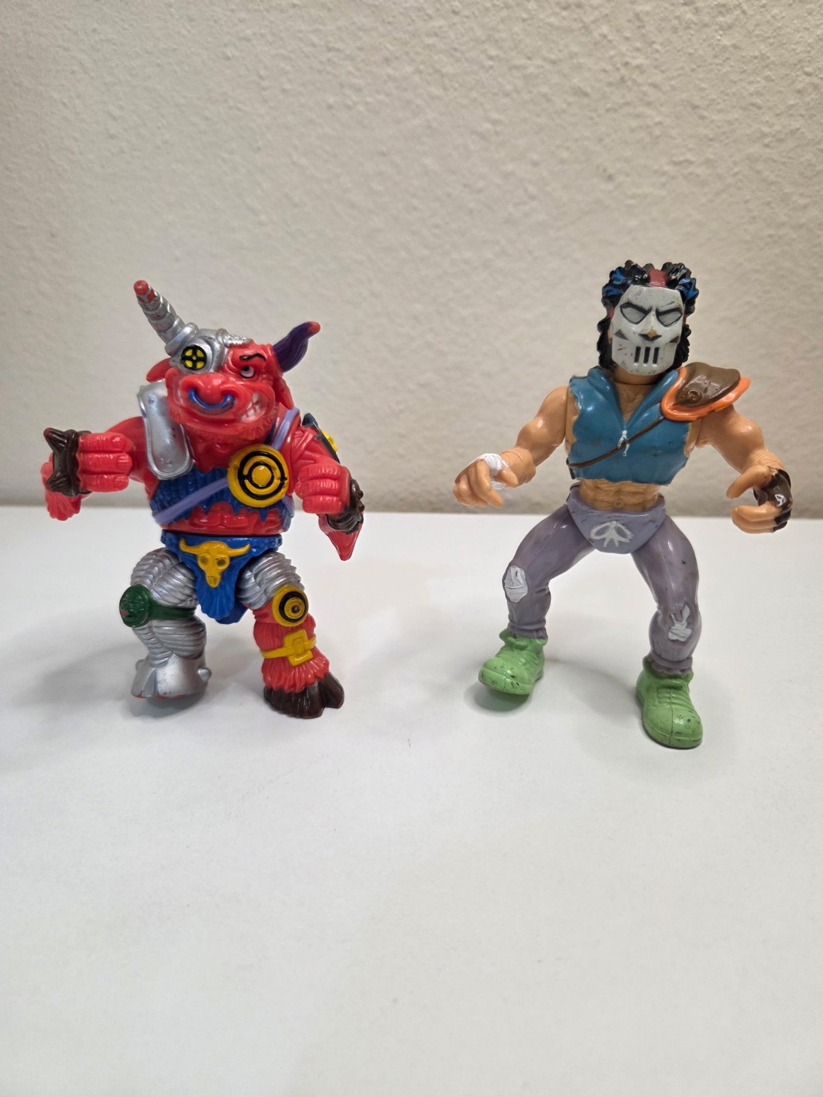 TMNT Groundchuck Red Bull 1991 + Casey Jones 1989 Vintage Action Figures