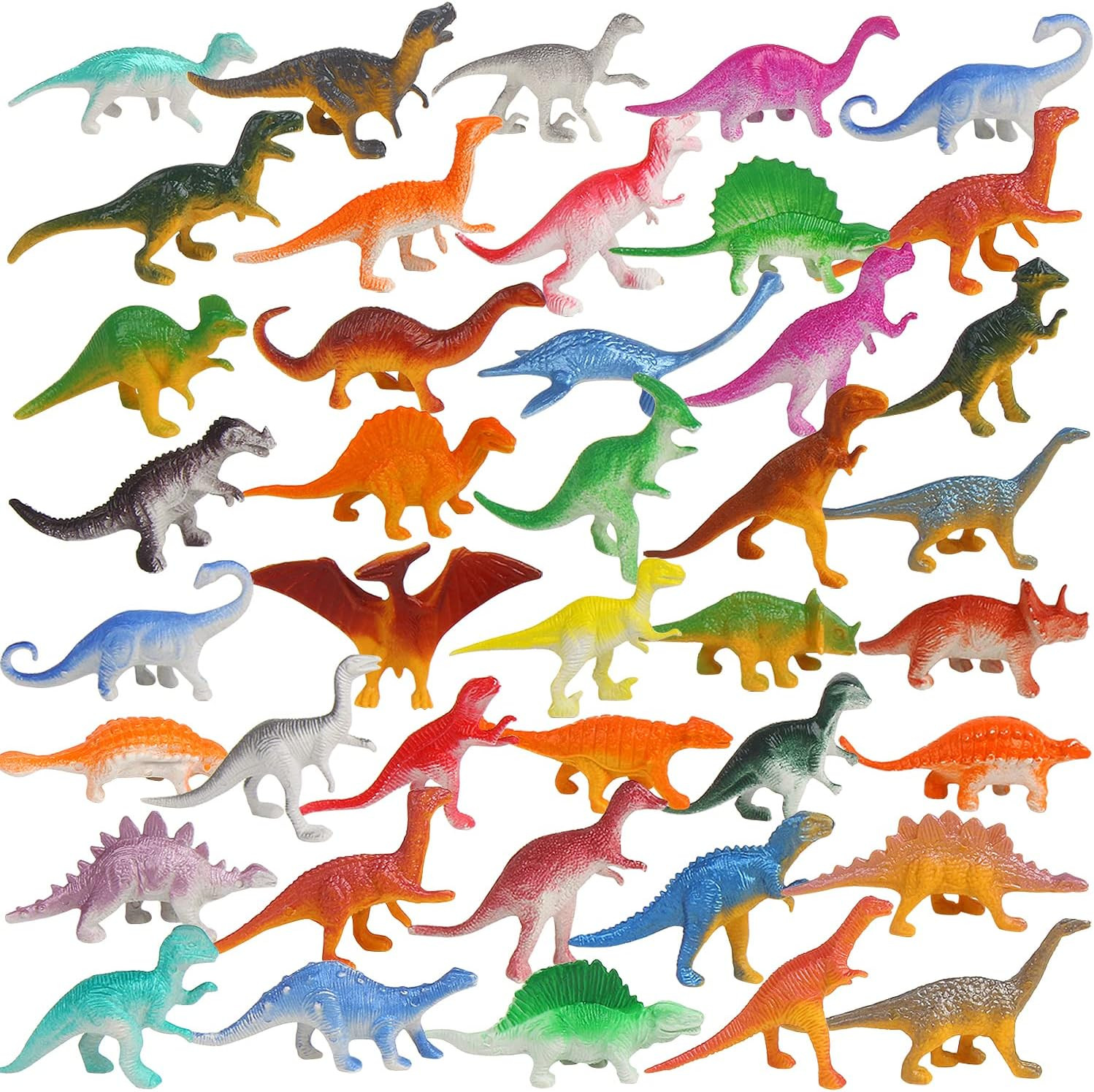 78 Pieces Mini Dinosaur Figures, Plastic Small Dinosaur Toys for Cupcake Topper