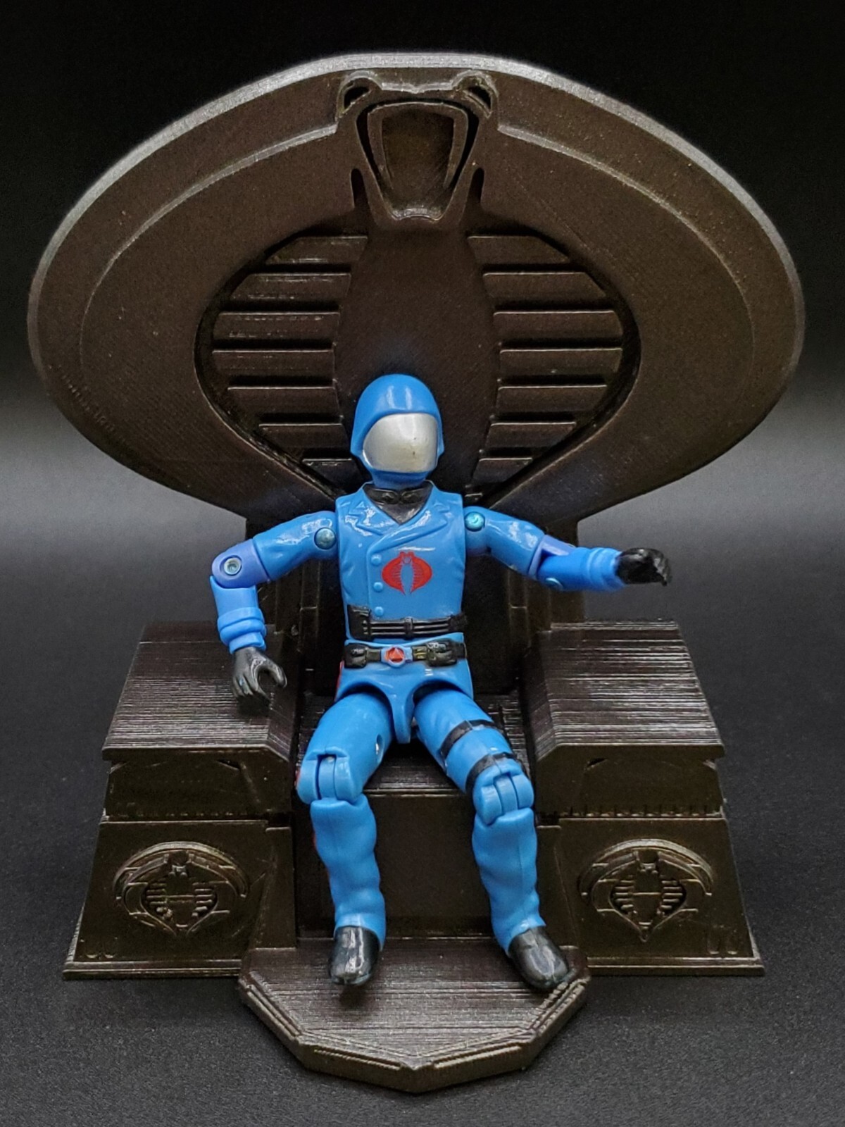 CUSTOM GI JOE COBRA COMMANDER THRONE for 3.75&Prime; 1:18 SCALE FIGURE (B80)