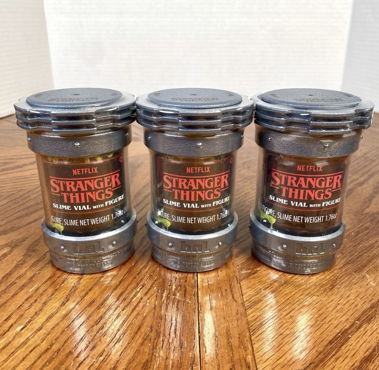 Lot of 3 ~ Netflix STRANGER THINGS Slime Vial With Figure ~ Mystery Box Capsule