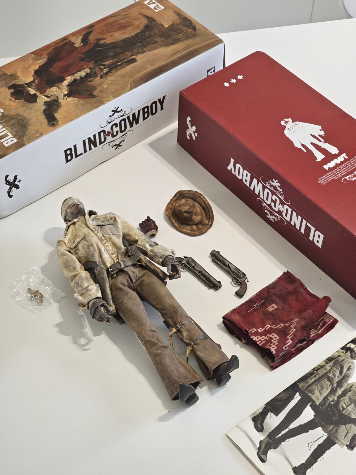 ThreeA Blind Cowboy Action Figure With Clothes Extra Hand Western Brown Red