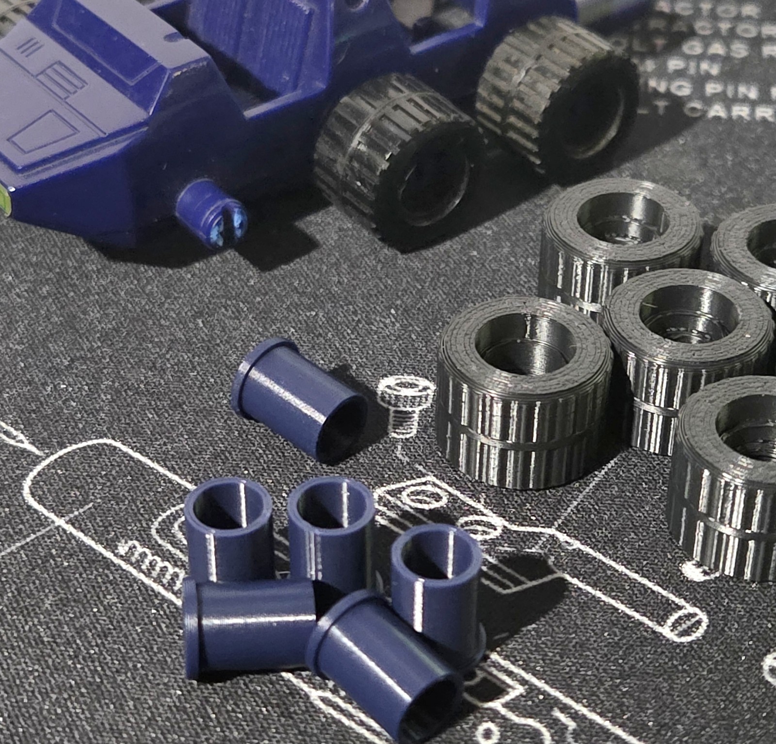 Transformers G1 3D Printed Roller Wheel Repair Kit With Custom Wheels Blue PLA