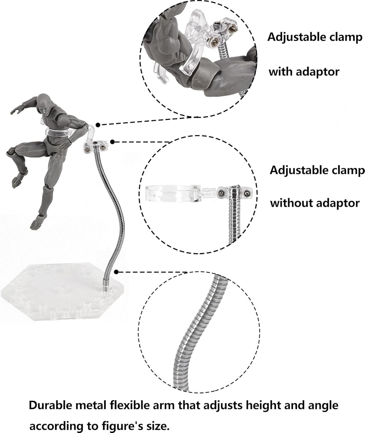 Action Figure Stand with Adjustable Metal Support Arm, Action Figure Display …