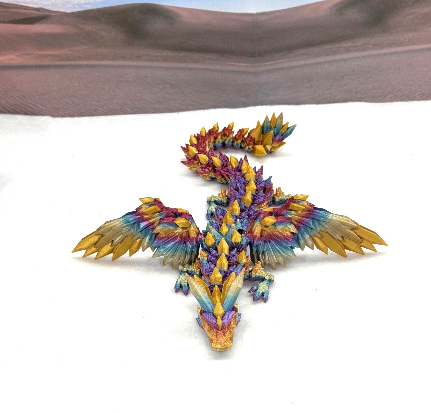 Crystal Winged Dragon with Egg 3D Printed Articulated Crystal Winged Dragon Toy