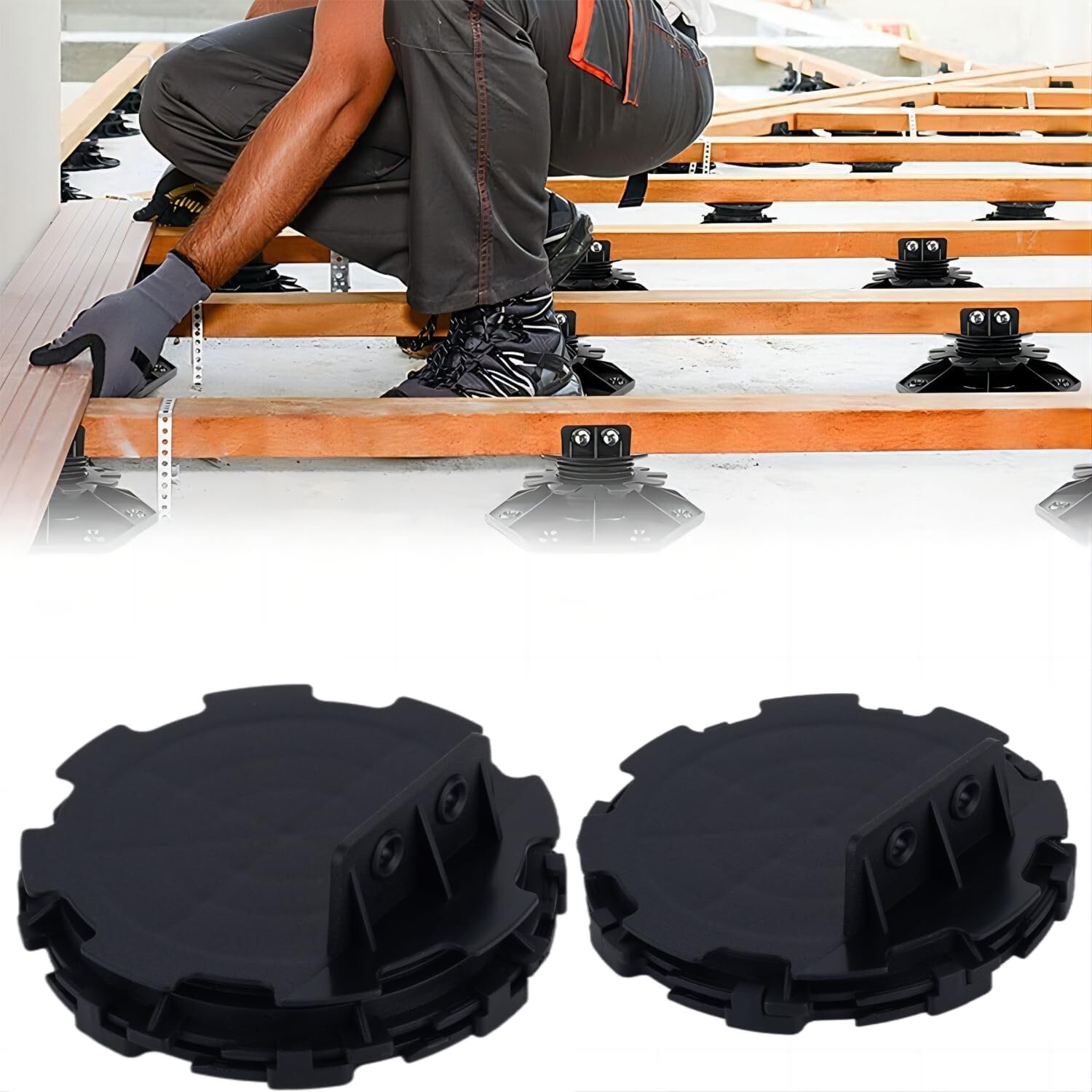 28Pack Adjustable Deck Support Pedestals – Height 0.6-0.8&Prime; for Floating Deck,…