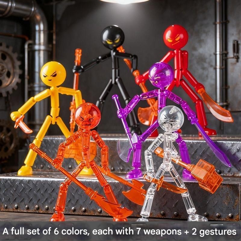 New 6-PCS Multi-jointed Stick Figure Assembled Model Action Figure Screative Toy