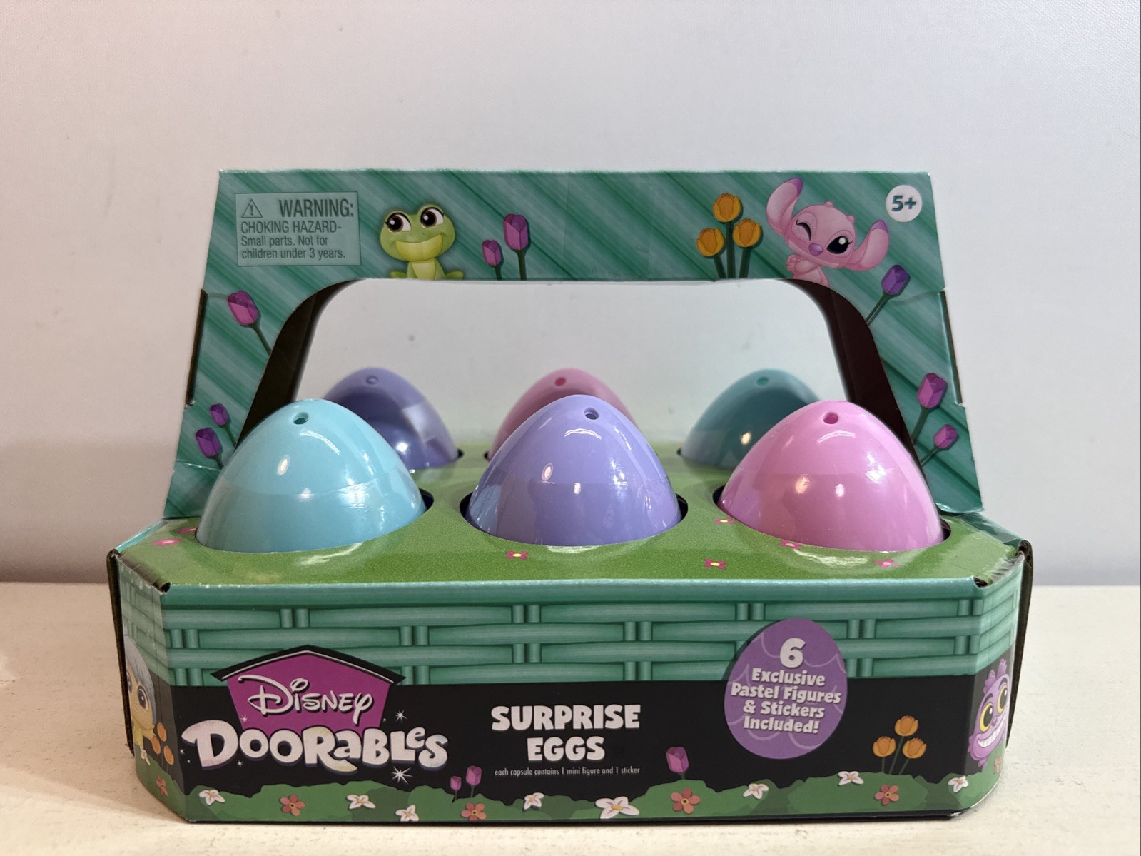 Disney Doorables Surprise Eggs 6 Pack Exclusive Pastel Figures & Stickers NEW