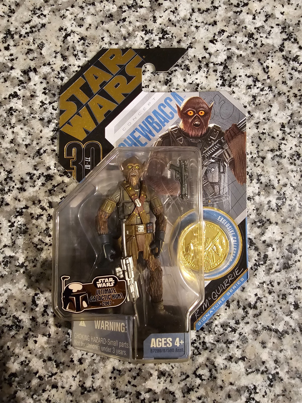 Chewbacca Concept 21 2007 STAR WARS 30th Anniversary MOC NEW GOLD D1