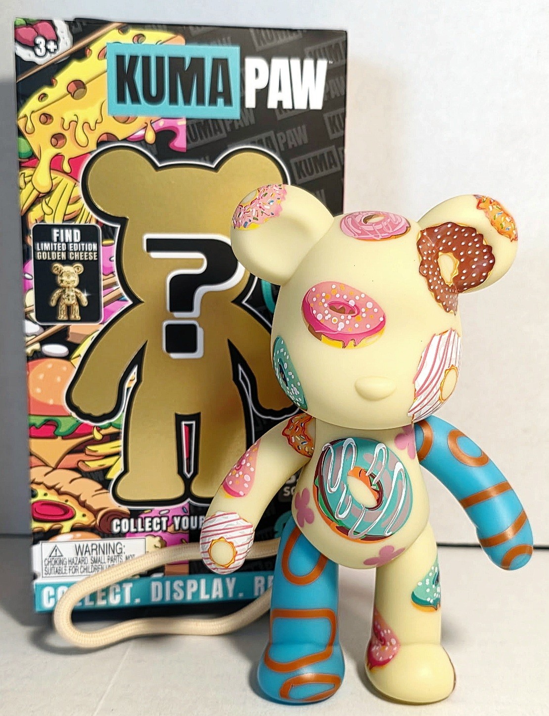 Kuma Paw Food Edition HOLEY BLISS 5.5&Prime; Doughnut Bear & Detachable Clip