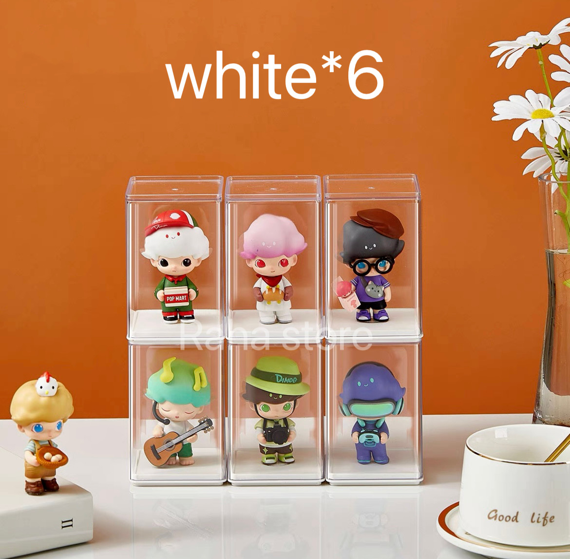 Pop Mart Single Display Box Mini Figure Storage White 6pcs Fingding Unicorn
