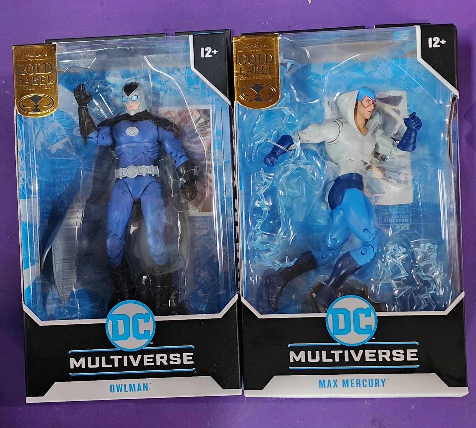 DC Multiverse Mcfarlane Lot Of 2 Owlman & Max Mercury Gold Label
