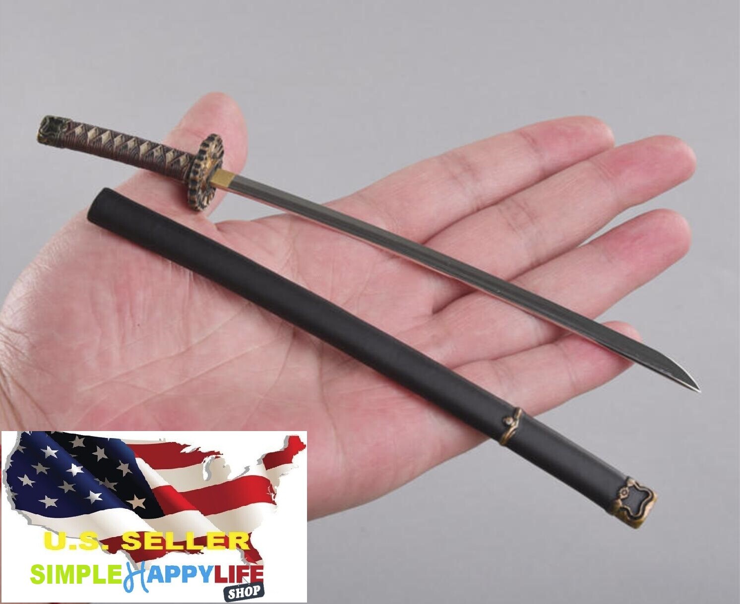 1/6 Katana Japanese Black Sword Miyamoto Musashi Hot toys Phicen 12&Prime; figure❶USA❶