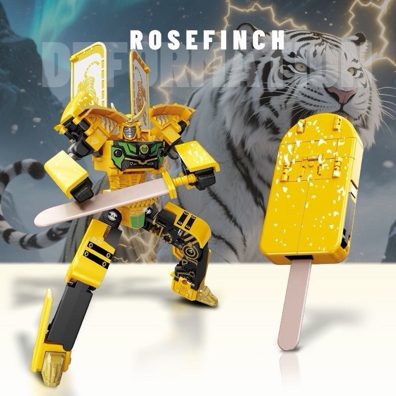 Mango Ice Cream 2-in-1 Transformers Robot Figure Creative Mecha Warrior