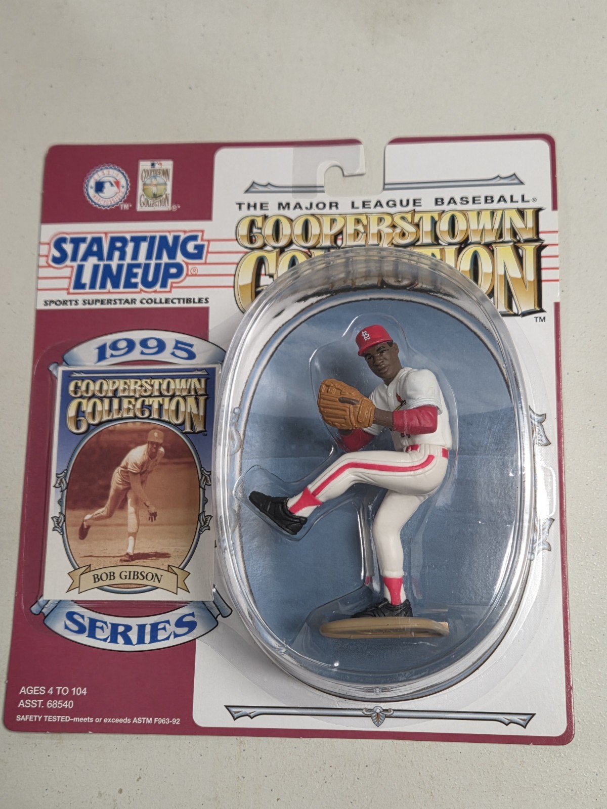 BOB GIBSON 1995 SLU COOPERSTOWN FIGURE & CARD MINT FROM CASE FREE SHIPPING