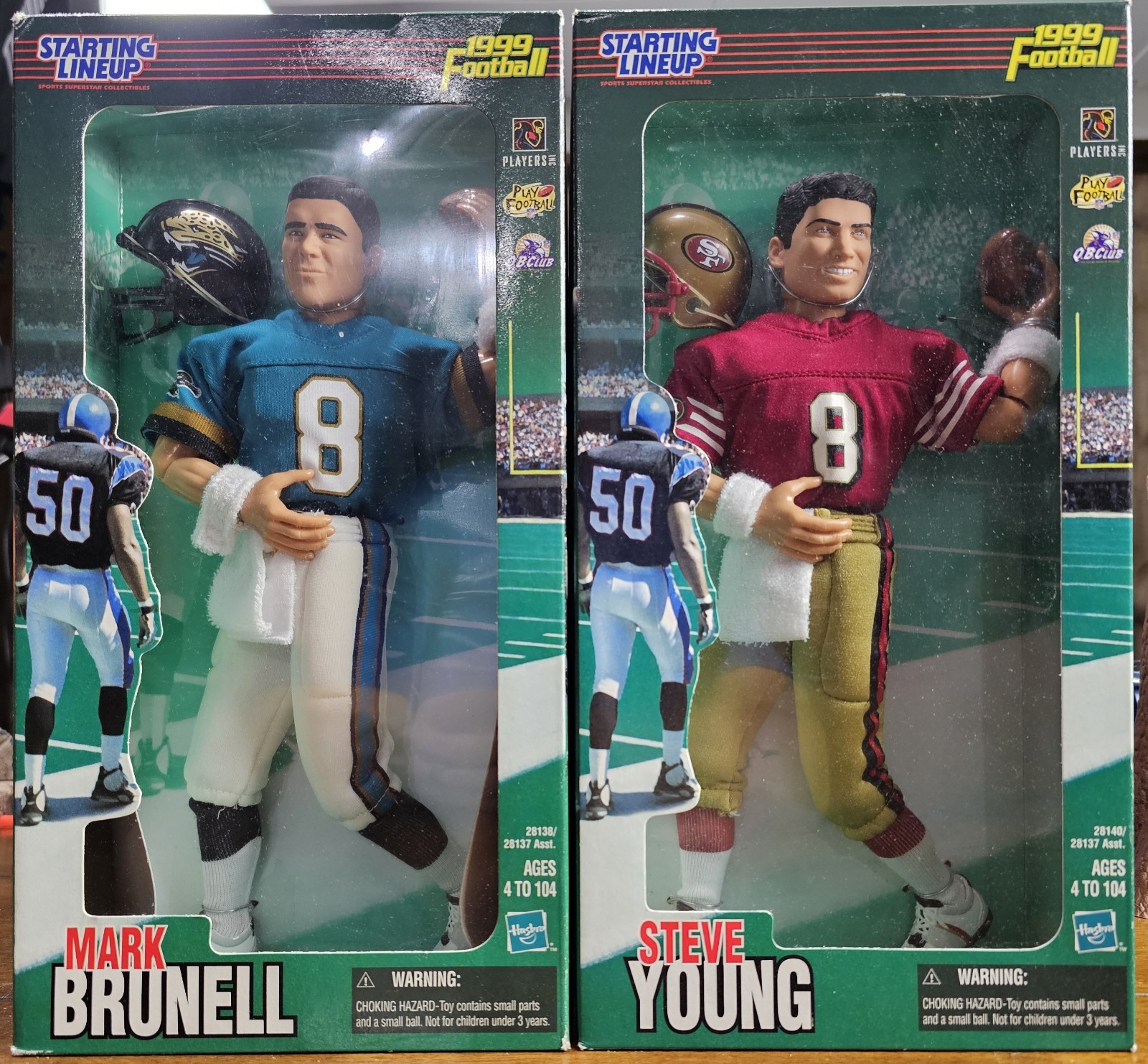 1999 Starting Lineup 12 Inch Steve Young & Mark Brunell Figures