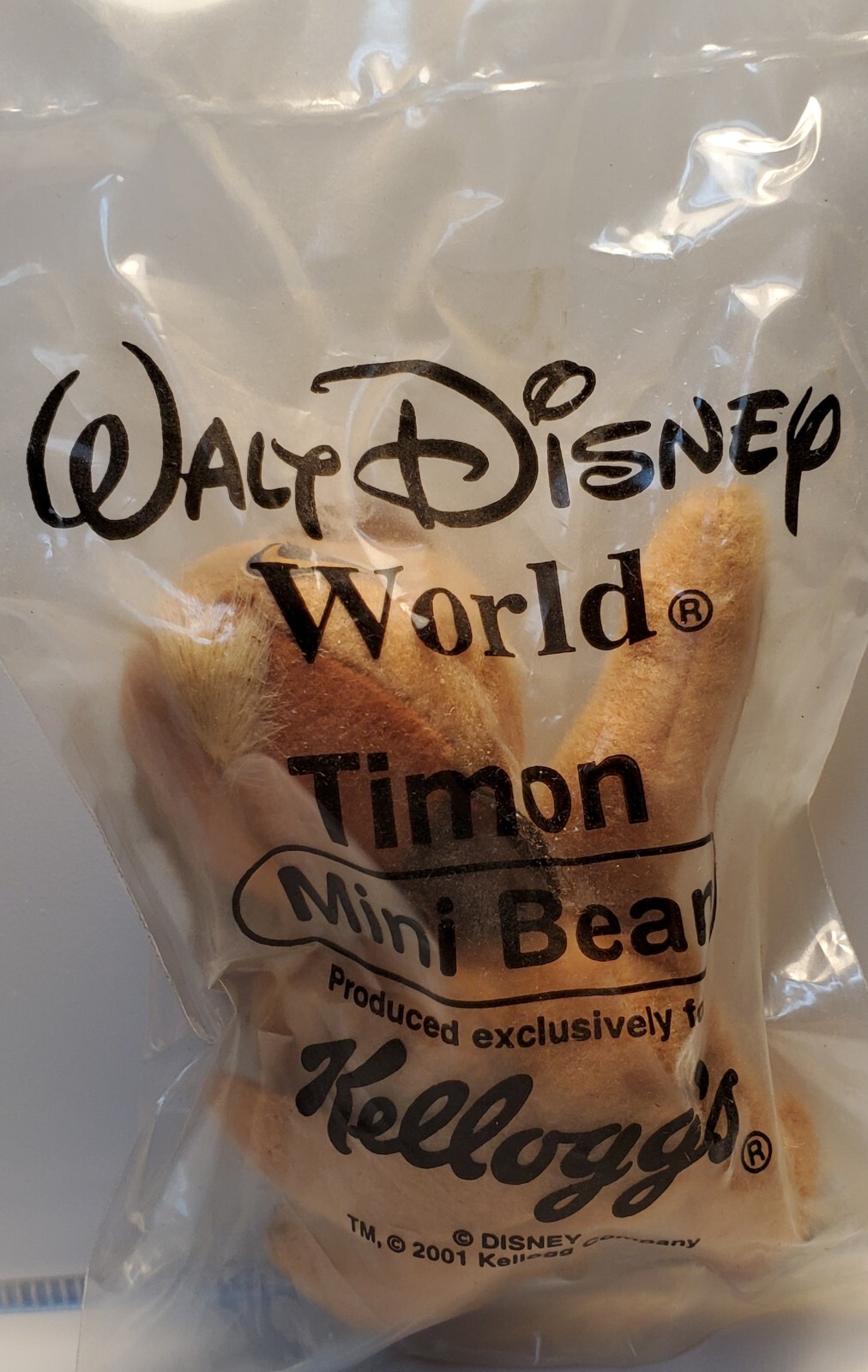 Kellogg&rsquo;s Walt Disney World Timon 2001 Mini Bean Plush NIP