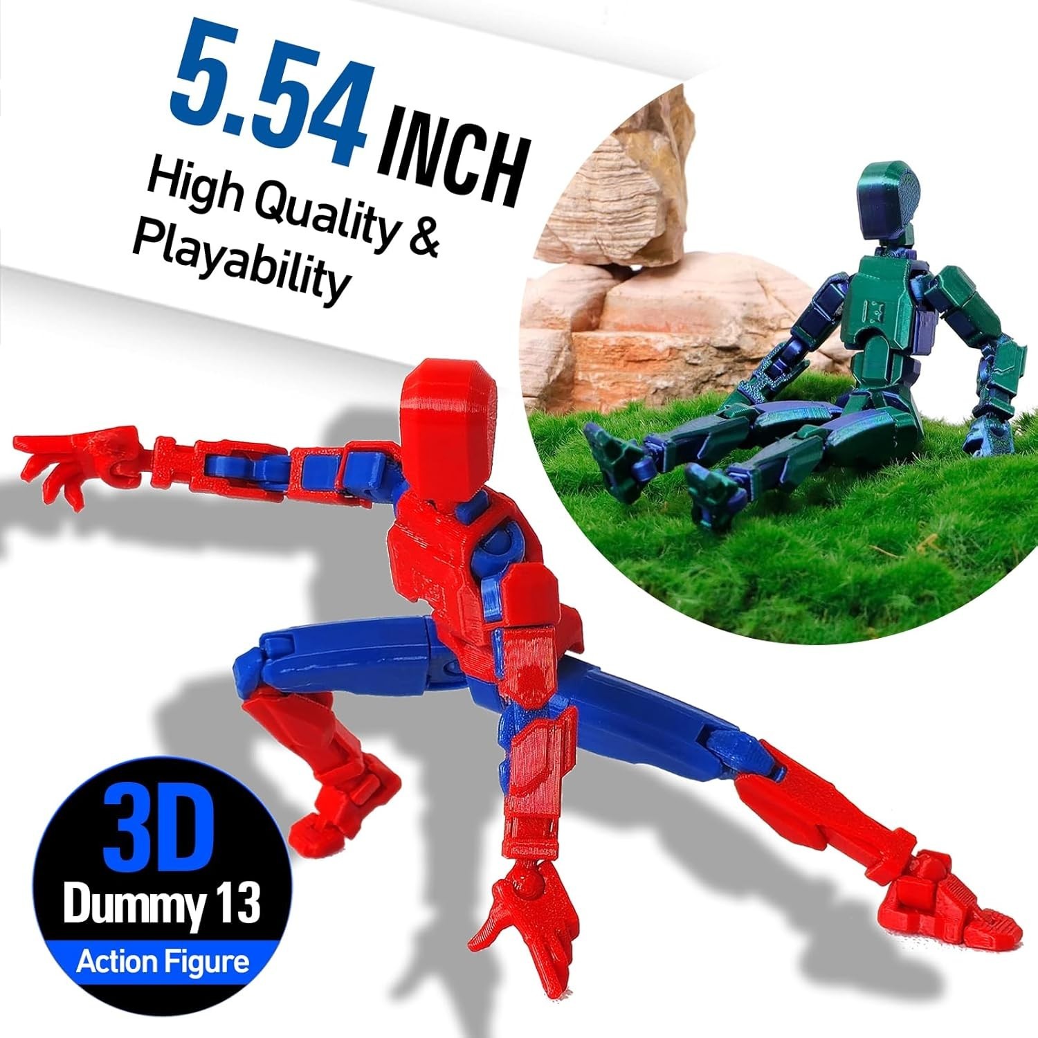 Pre-Assembled T13 Dummy Action Figure – Fully Articulated & Glow-in-Dark