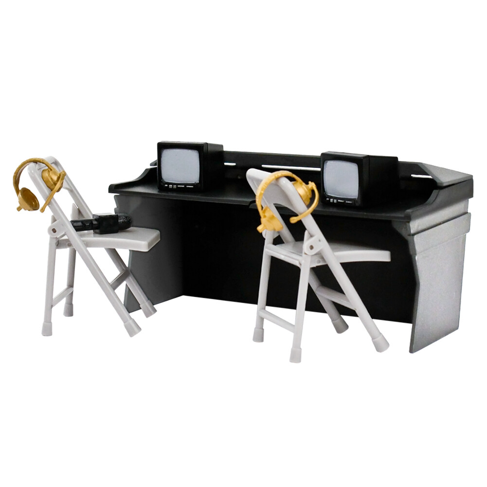 Black & Gray Commentator Table Playset For WWE Wrestling Action figures