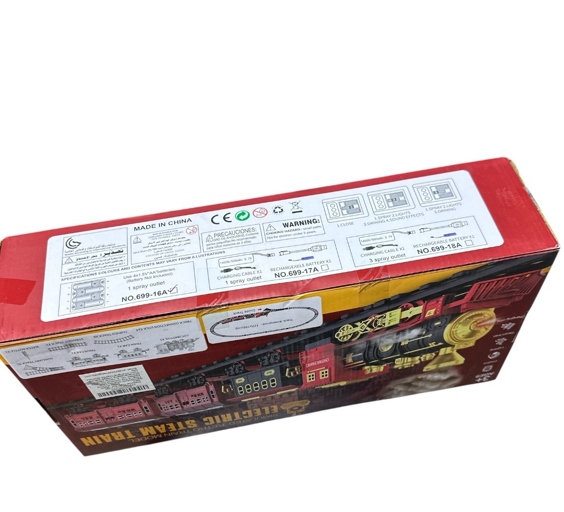 Simulated Retro Train Model 16 Pcs Electric Steam Train New Sealed