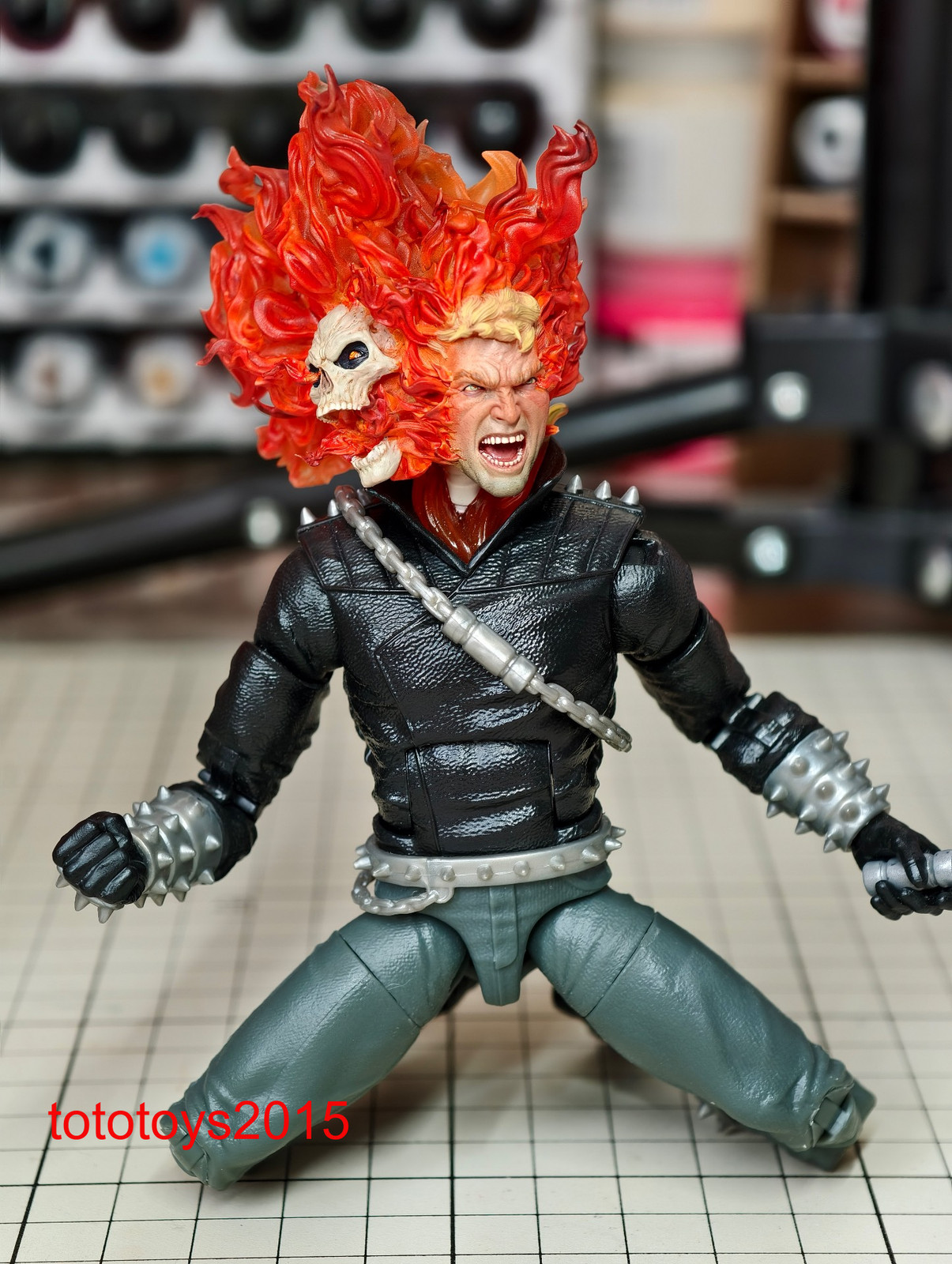 1:6 1:12 1:18 Ghost Rider Two Face Men Head Sculpt For 12&Prime; 6&Prime; 3.75&Prime;Figure Body