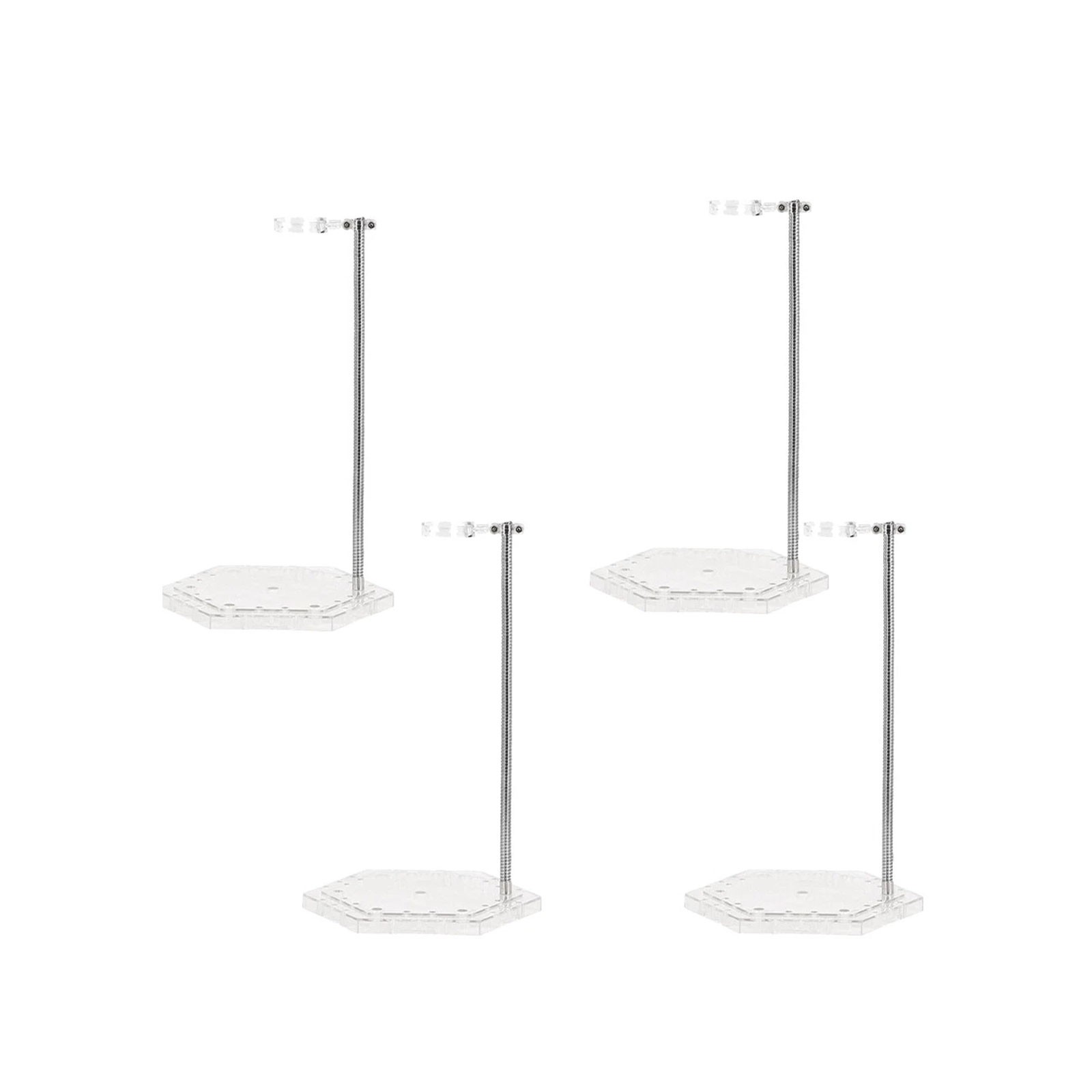4 Pack Clear Action Figure Stand Action Display Holder Metal Support ArmWd