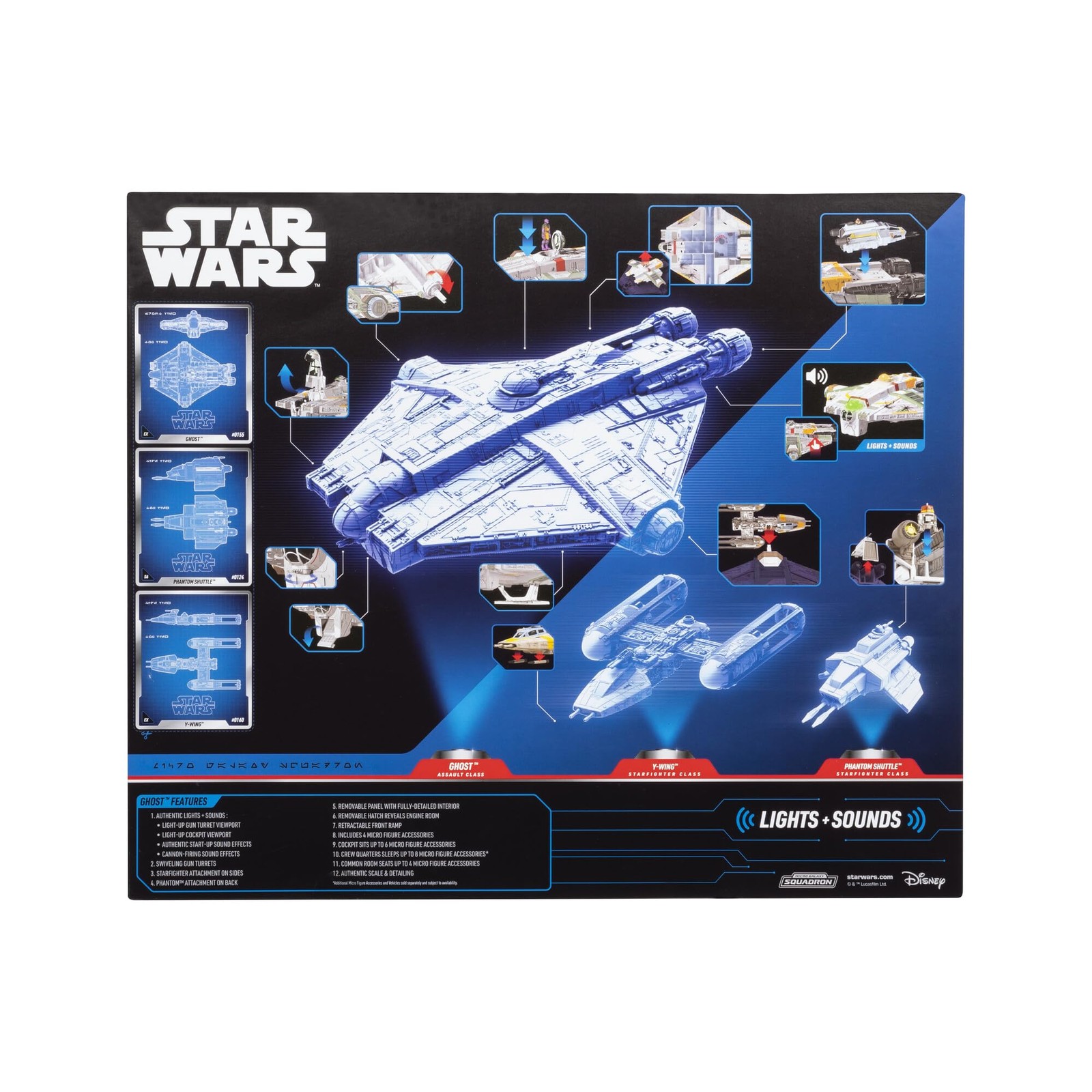 Star Wars Micro Galaxy Squadron Ghost Secret Mission Large Toy Vehicle Bundle