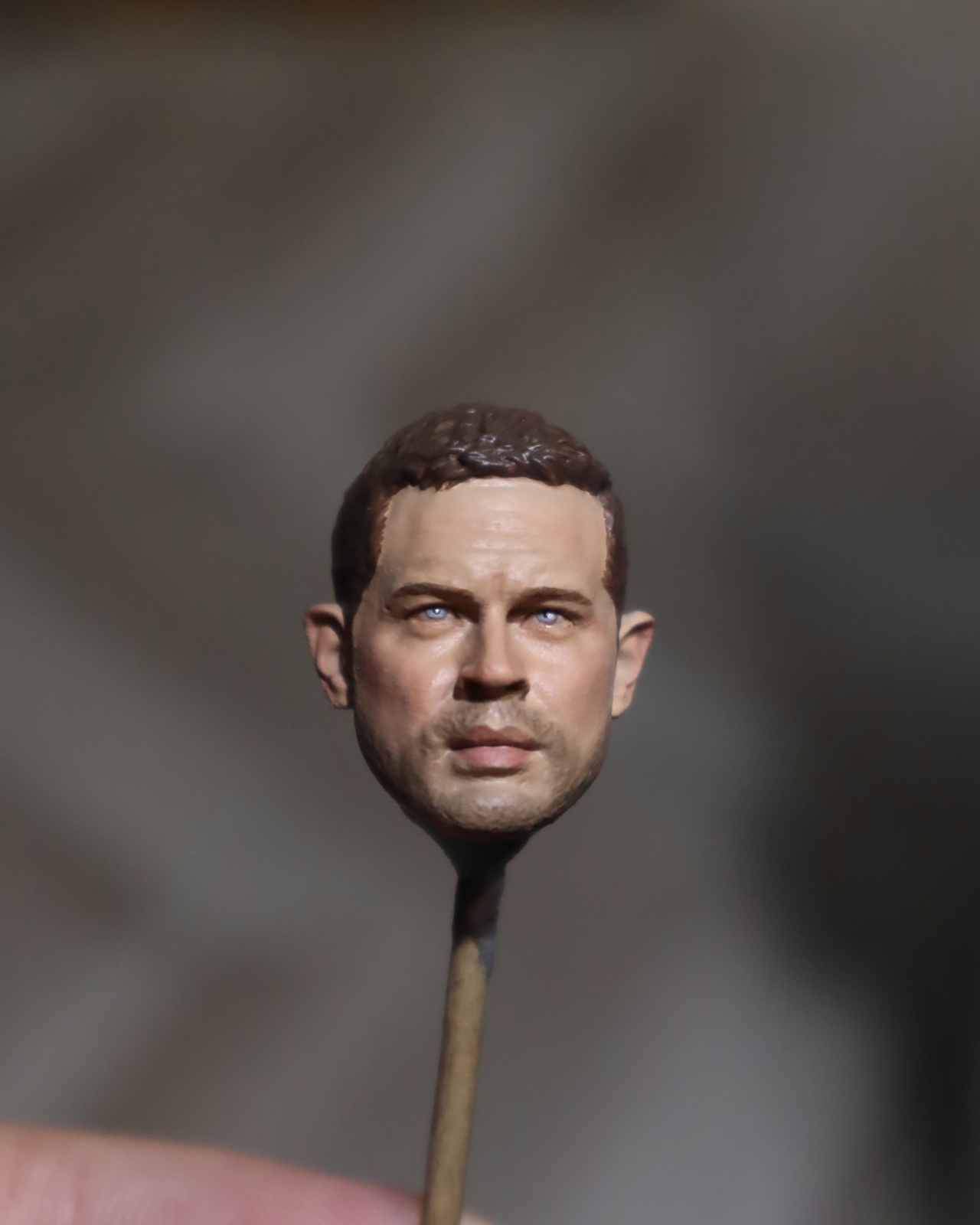 Handmade 1/12 Painted Beard Tom Hardy Eddie Brock Head Carving Model Toys
