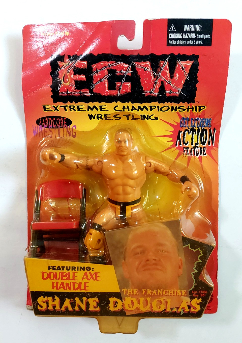 Shane Douglas Action Figure SEALED/WEAR TO PACKAGE ECW 1999 VTG 90s Wrestling