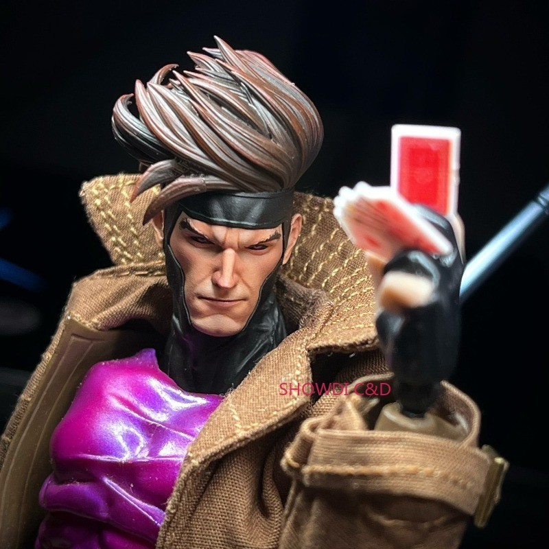 1/12 Custom Painted Gambit Head Carving For 6 »Mafex ML Action Figure(No Figure)