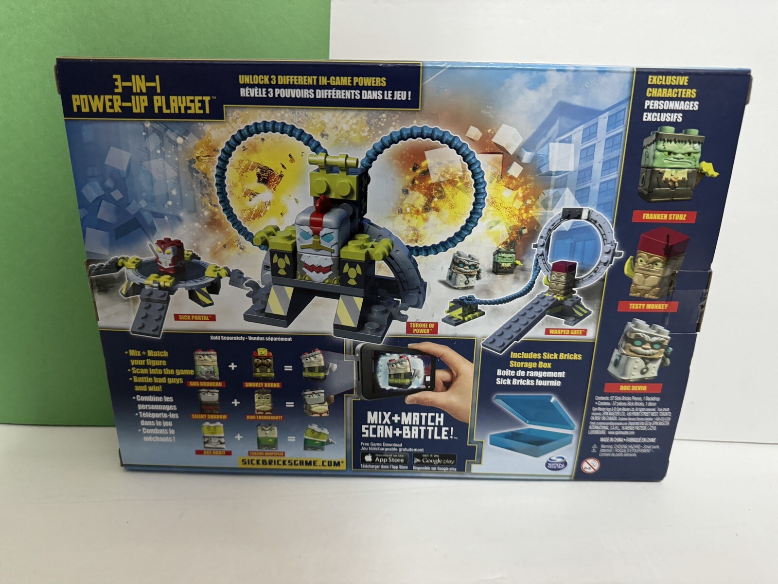Sick Bricks:SickBricks, 3-in-1 Power-Up Action Playset with (5) figures, NEW