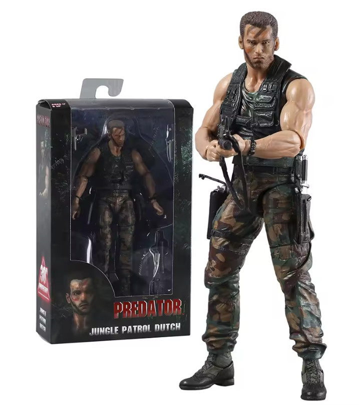 NECA Predator Jungle Extraction Dutch Arnold Schwarzenegger 7&Prime; Action Figure