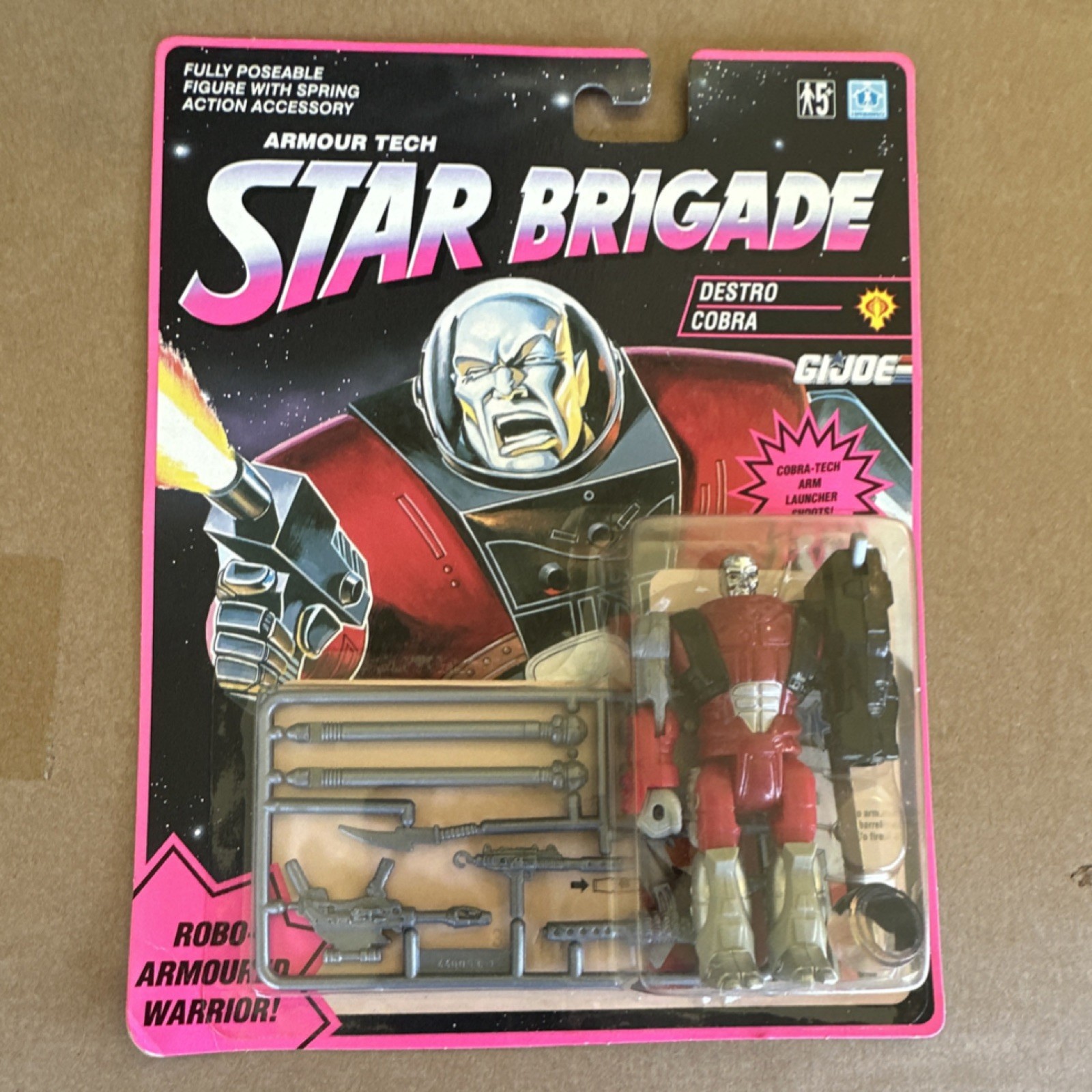 Hasbro G.I. Joe Star Brigade Destro Action Figure 1993 w/ Gun Missile Launcher