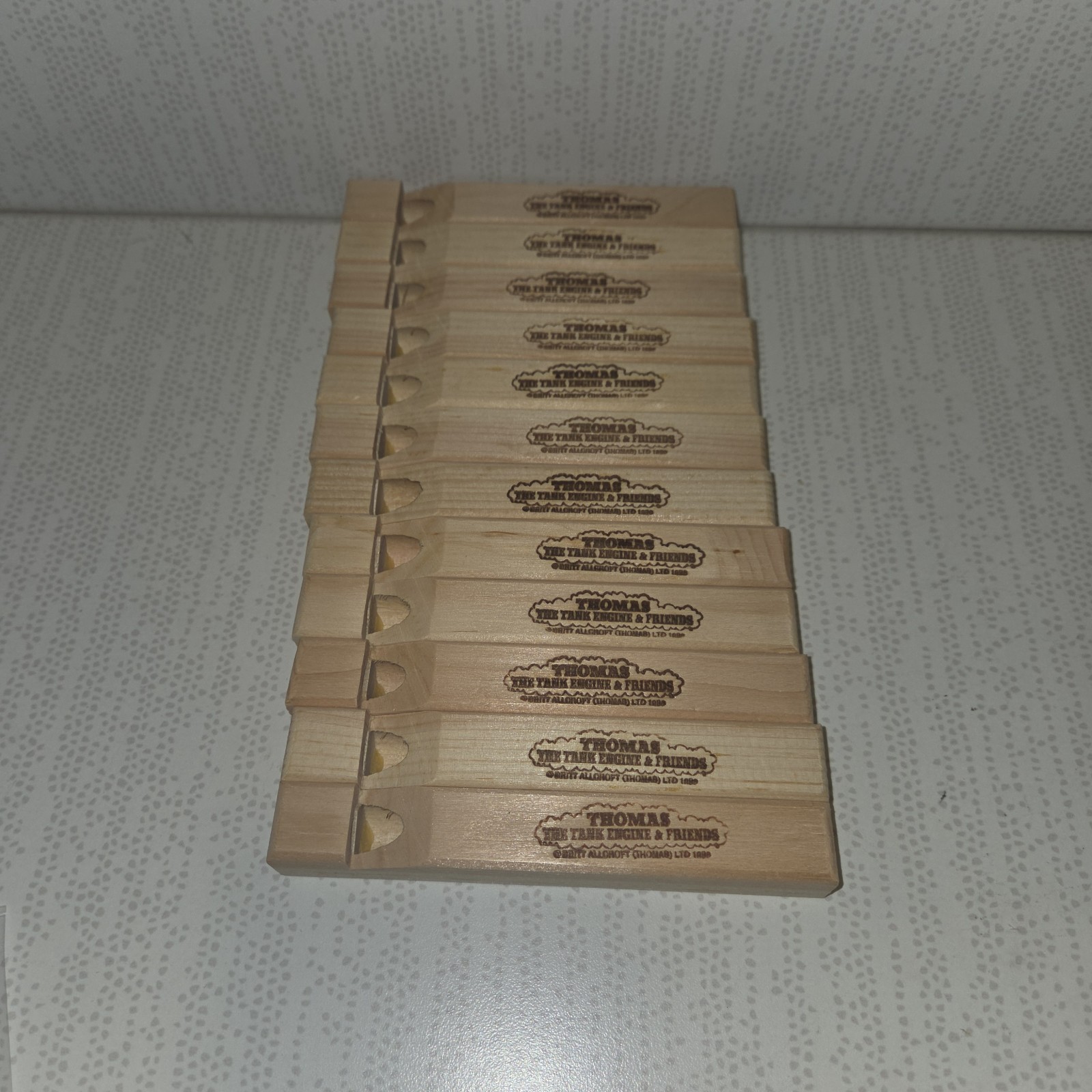 Set 12 Thomas The Tank Engine & Friends Train Wood Whistle 5&Prime; &rsquo;98 Britt Allcroft