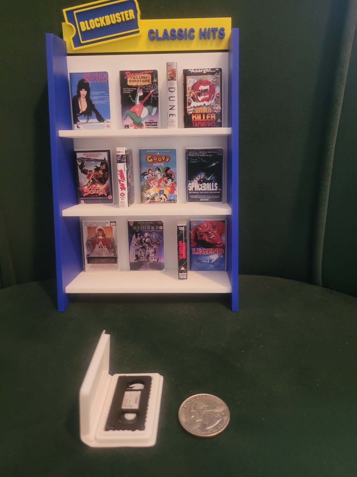 1/6 SCALE CUSTOM VHS TAPES AND CASES WITH STAND DOLLHOUSE MINIATURE