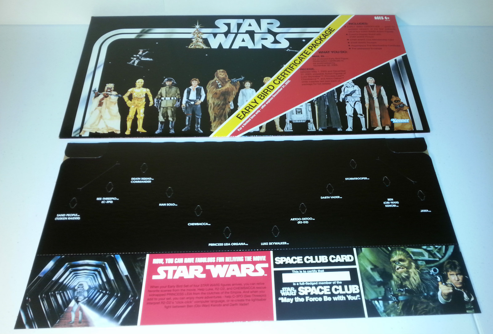&rsquo;05 EARLY BIRD STAR WARS MAIL AWAY FIGURE KIT+Certificate Package Display stand